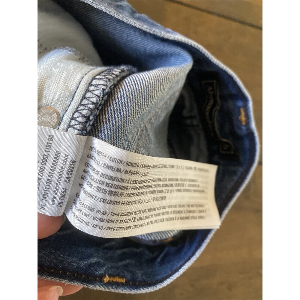 Abercrombie & Fitch High Rise Distressed Denim Shorts Womens Size 26 Blue Cotton - Picture 7 of 8